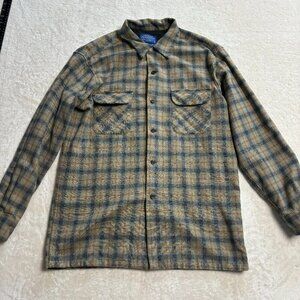 Pendleton Mens Board Shirt Jac Flannel Button Down Size Medium Plaid Long Sleeve